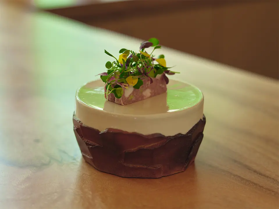 The main dish is a risotto with female Wagyu beef from Shizuoka Prefecture and ancient rice!